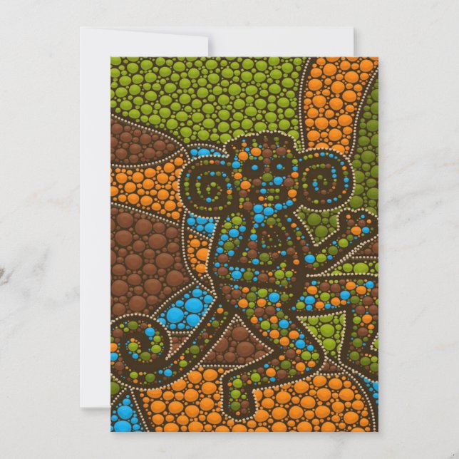 Cartes Pour Fêtes Annuelles Singe de l'art numérique autochtone (Devant)