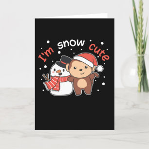 Cartes Pour Fêtes Annuelles Singe Je T'aime Tellement Bonhomme de Neige Jeu de