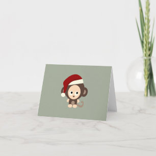 Cartes Pour Fêtes Annuelles Singe mignon de Noël