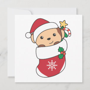 Cartes Pour Fêtes Annuelles Singe Noël Neige Hiver Animaux Singes