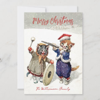 Cartes Pour Fêtes Annuelles Singing Cats Jolly Whishes Christmas Holiday Card