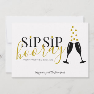 Cartes Pour Fêtes Annuelles Sip Sip Hooray Moderne Nouvel An