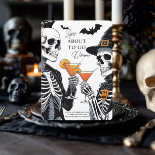Cartes Pour Fêtes Annuelles Sips sur le point de descendre Halloween squelet