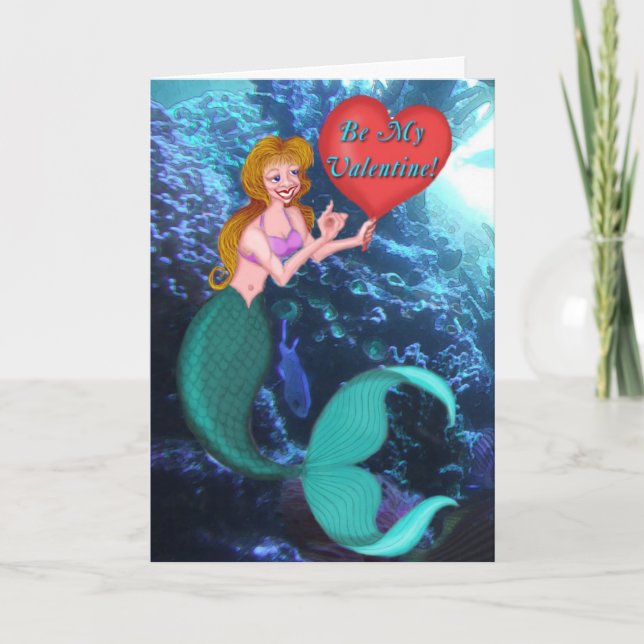 Cartes Pour Fêtes Annuelles Sirène Valentine (Devant)