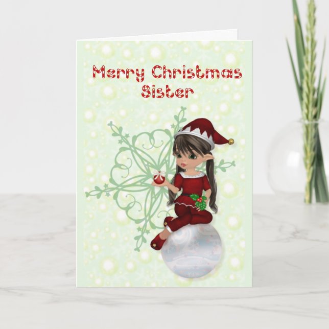 Cartes Pour Fêtes Annuelles Sister de Merry Christmas (Devant)