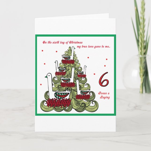 Cartes Pour Fêtes Annuelles Sixième jour de Noël (Devant)