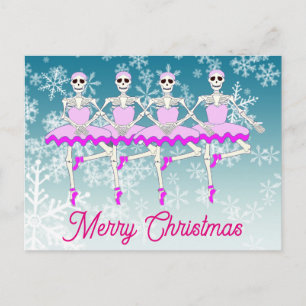 Cartes Pour Fêtes Annuelles Skeletons de ballet dansant à Tutus