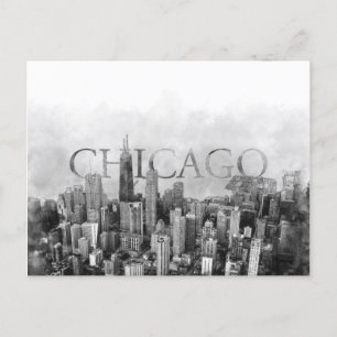 Cartes Pour Fêtes Annuelles Sketch Skyline de Chicago