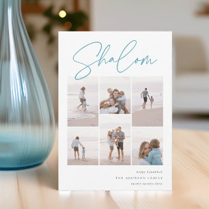 Cartes Pour Fêtes Annuelles Sketched Shalom 6 Photo Collage Hanoukka