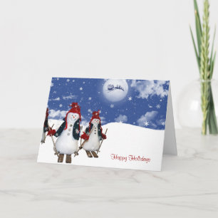 Cartes Pour Fêtes Annuelles Ski de neige de Noël