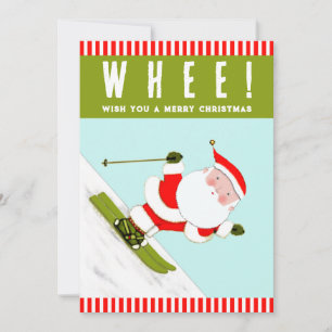 Cartes Pour Fêtes Annuelles Ski de neige Noël skieur