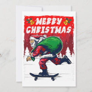 Cartes Pour Fêtes Annuelles Ski de Noël Père Noël drôle