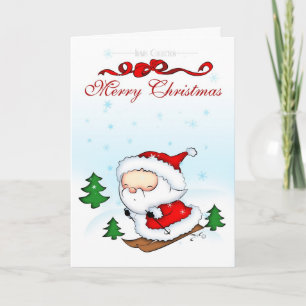 Cartes Pour Fêtes Annuelles Ski de Père Noël