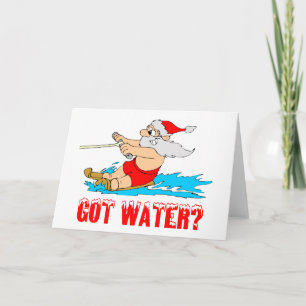 Cartes Pour Fêtes Annuelles Ski d'eau Père Noël