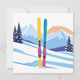 Cartes Pour Fêtes Annuelles Ski Mountain