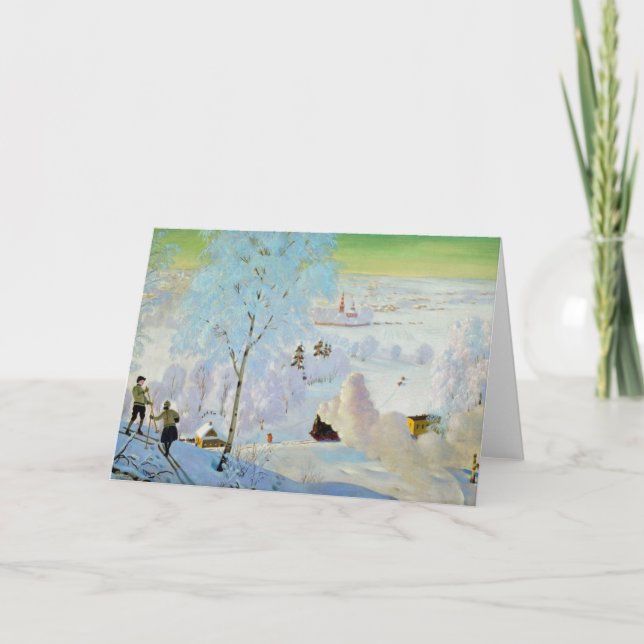 Cartes Pour Fêtes Annuelles Skieurs 1919 (Devant)