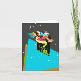 Cartes Pour Fêtes Annuelles Skieuse Art Déco