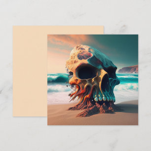 Cartes Pour Fêtes Annuelles Skull on the beach