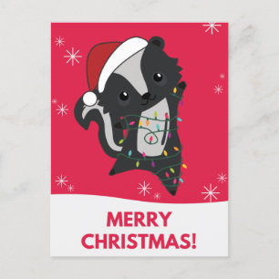 Cartes Pour Fêtes Annuelles Skunk Christmas Skunks Winter Animaux Holiday Post