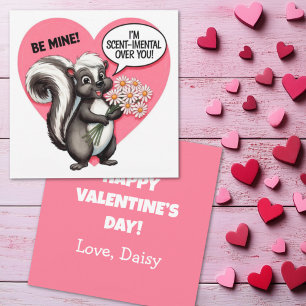 Cartes Pour Fêtes Annuelles Skunk vintage de la Saint-Valentin Je suis Sentime