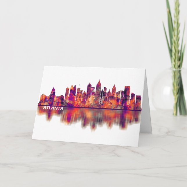 Cartes Pour Fêtes Annuelles Skyline Atlanta Georgia (Devant)