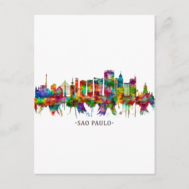 Cartes Pour Fêtes Annuelles Skyline Brésil Sao Paulo (Devant)