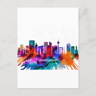 Cartes Pour Fêtes Annuelles Skyline de Dusseldorf