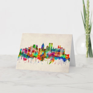 Cartes Pour Fêtes Annuelles Skyline de Houston