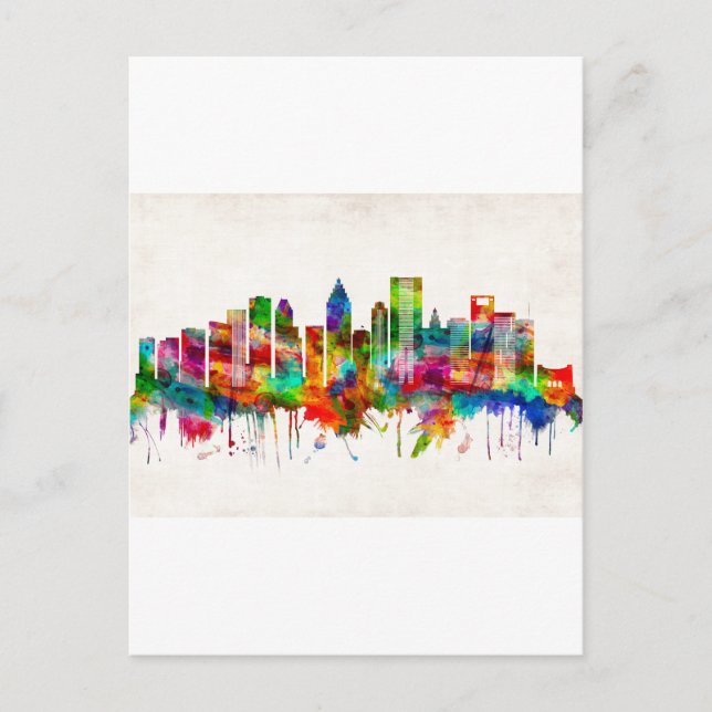 Cartes Pour Fêtes Annuelles Skyline de Houston (Devant)