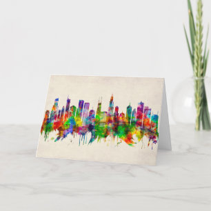 Cartes Pour Fêtes Annuelles Skyline de l'Illinois
