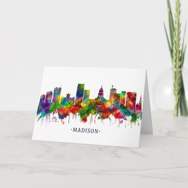 Cartes Pour Fêtes Annuelles Skyline de Madison (Devant)