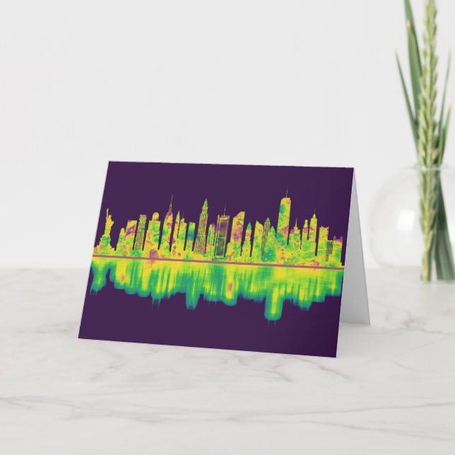 Cartes Pour Fêtes Annuelles Skyline de New York (Devant)