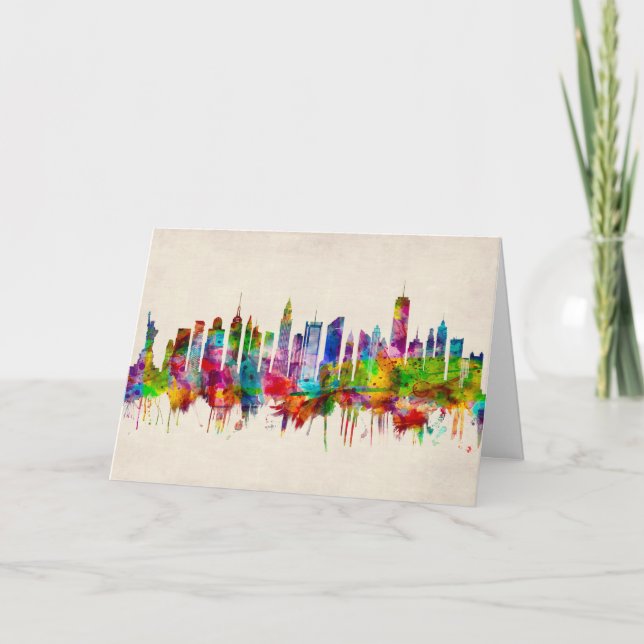 Cartes Pour Fêtes Annuelles Skyline de New York (Devant)