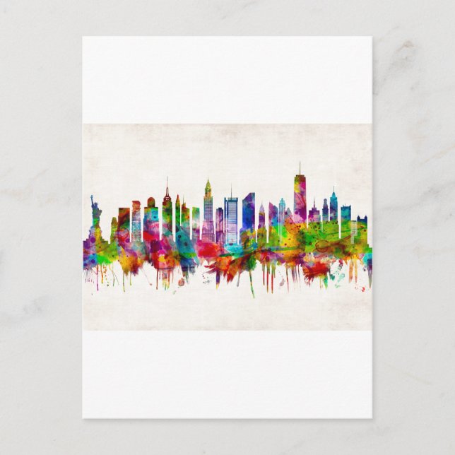 Cartes Pour Fêtes Annuelles Skyline de New York (Devant)