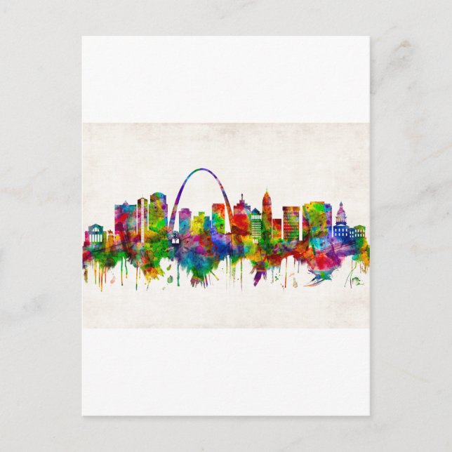 Cartes Pour Fêtes Annuelles Skyline de Saint-Louis Missouri (Devant)