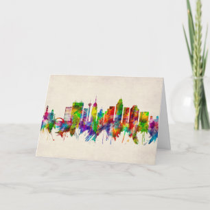 Cartes Pour Fêtes Annuelles Skyline de San Antonio Texas