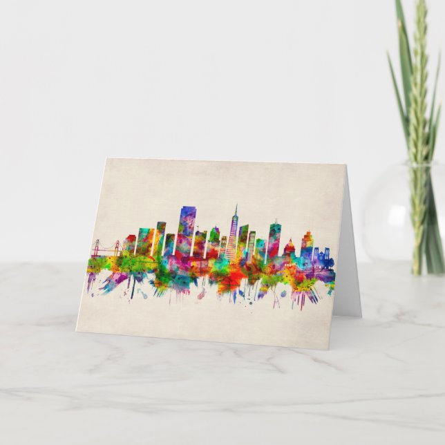 Cartes Pour Fêtes Annuelles Skyline de San Francisco en Californie (Devant)