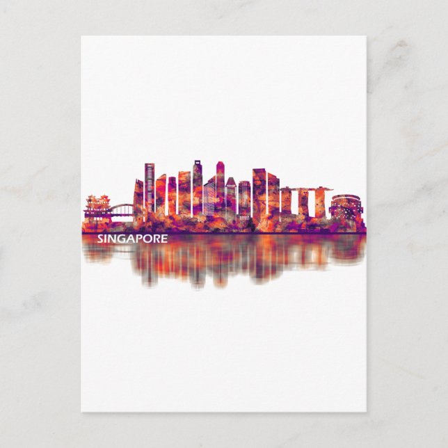 Cartes Pour Fêtes Annuelles Skyline de Singapour (Devant)