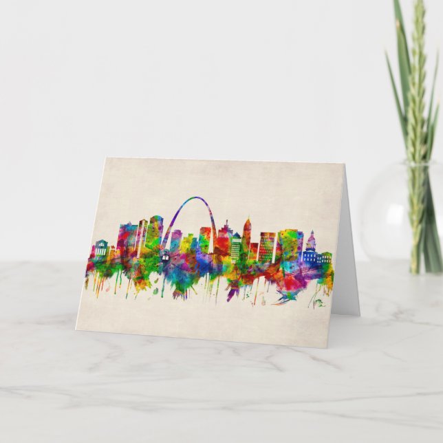 Cartes Pour Fêtes Annuelles Skyline de St. Louis Missouri (Devant)