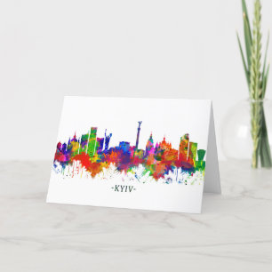 Cartes Pour Fêtes Annuelles Skyline Kiev Ukraine