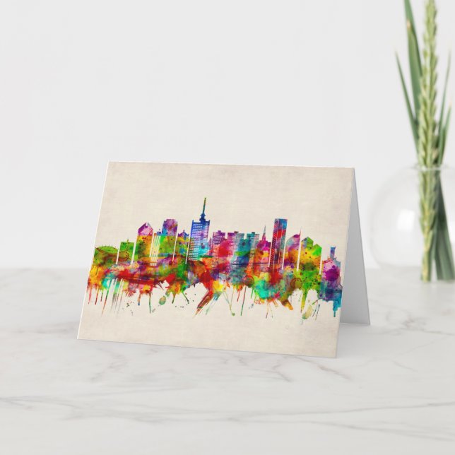 Cartes Pour Fêtes Annuelles Skyline Lagos Nigeria (Devant)