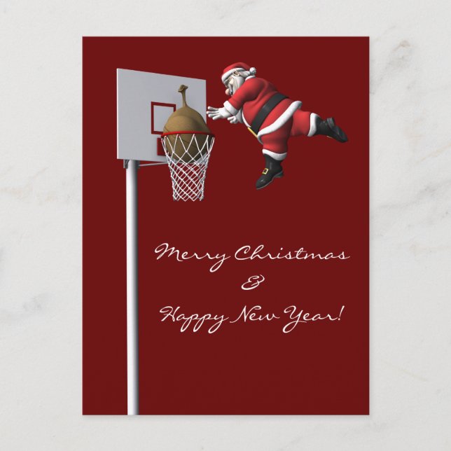 Cartes Pour Fêtes Annuelles Slam Dunk Santa Claus (Devant)
