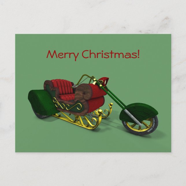 Cartes Pour Fêtes Annuelles Sledge à moteur Santa Claus (Devant)