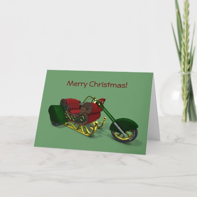 Cartes Pour Fêtes Annuelles Sledge à moteur Santa Claus (Devant)