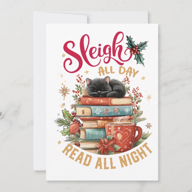 Cartes Pour Fêtes Annuelles Sleigh All Day Read All Night  (Devant)