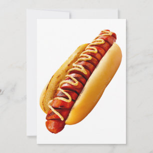 Cartes Pour Fêtes Annuelles SlipperyJoe's hot dog ambiance estivale BBQ niché