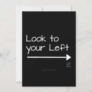 Cartes Pour Fêtes Annuelles SlipperyJoe's look gauche drôle stark blanc flèche
