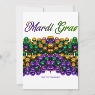 Cartes Pour Fêtes Annuelles SlipperyJoe's Mardi Gras Colliers en perles violet