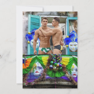 Cartes Pour Fêtes Annuelles SlipperyJoe's Mardi Gras masques perles décoration