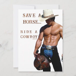 Cartes Pour Fêtes Annuelles SlipperyJoe's sauve cheval monter chapeau de cowbo